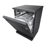 LG 14 Place Setting Free Standing Dish Washer with TrueSteam, QuadWash, EasyRack Plus, Wi-Fi Enabled (DFB424FM, Matte Black, Inverter Direct Drive Motor)