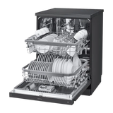 LG 14 Place Setting Free Standing Dish Washer with TrueSteam, QuadWash, EasyRack Plus, Wi-Fi Enabled (DFB424FM, Matte Black, Inverter Direct Drive Motor)