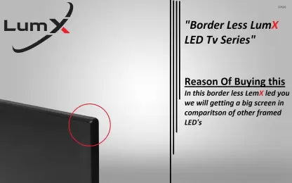 LumX Border Less 80 cm (32 inch) HD Ready LED Smart Android TV  (32YA593)