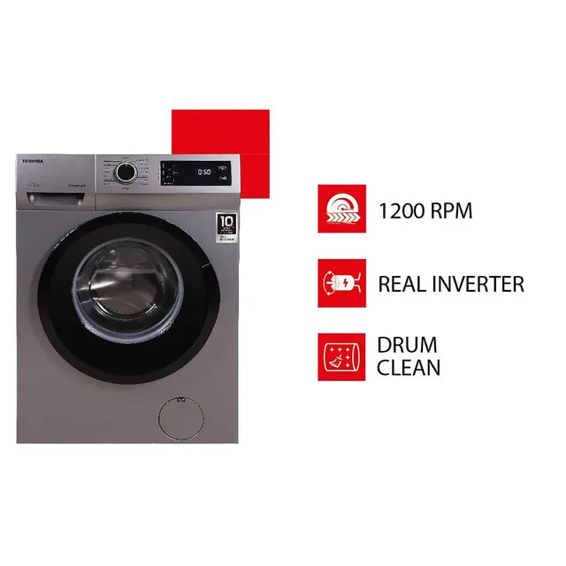 TW-BJ85S2-IND(SK) ,TOSHIBA FAFL 7.5 KG,T01 SERIES,SILVER COLOR (open Box Like New)