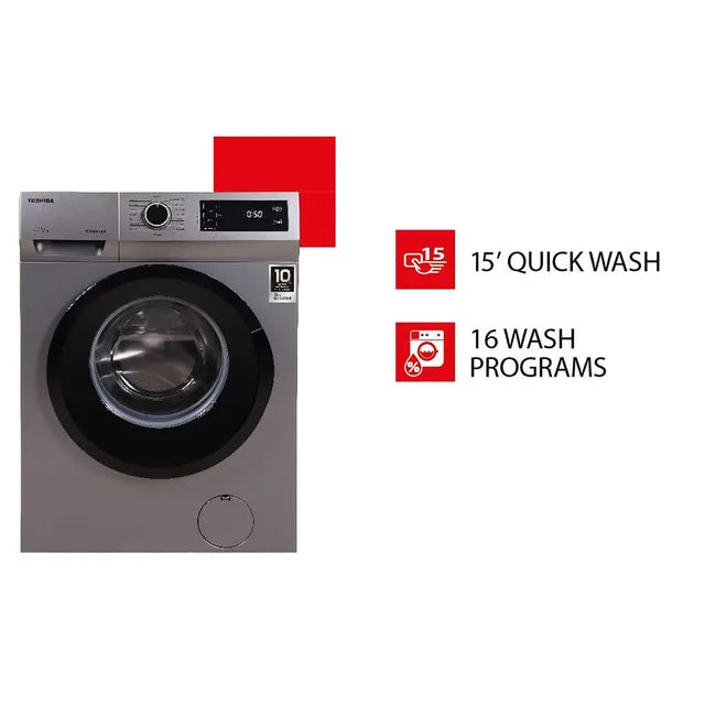 TW-BJ85S2-IND(SK) ,TOSHIBA FAFL 7.5 KG,T01 SERIES,SILVER COLOR (open Box Like New)