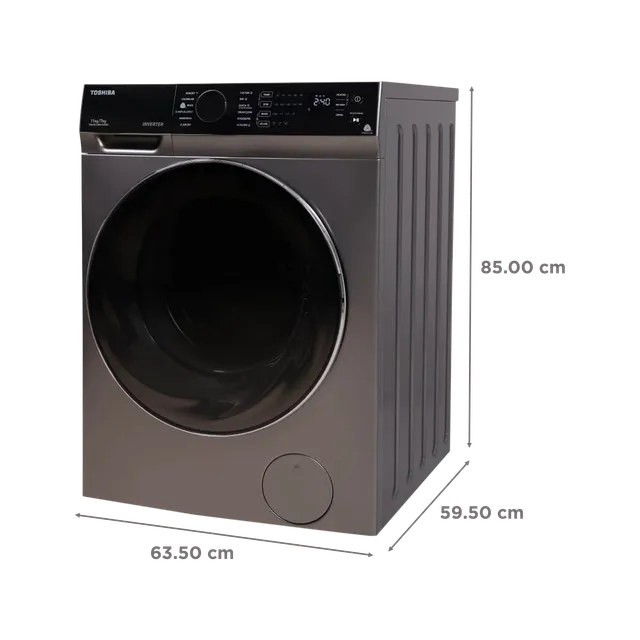 TWD-BK120M4-IND(SK) ,TOSHIBA WD 11/7 KG, T03 SERIES, DARK SILVER COLOR (open Box Like New)