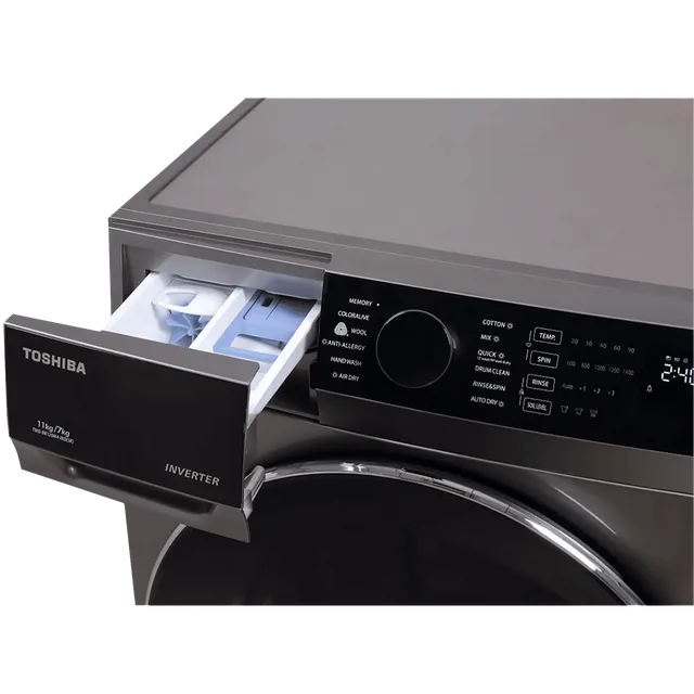 TWD-BK120M4-IND(SK) ,TOSHIBA WD 11/7 KG, T03 SERIES, DARK SILVER COLOR (open Box Like New)