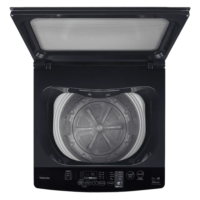 TOSHIBA 9 kg 5 Star Inverter Fully Automatic Top Load Washing Machine (AW-DJ1000F-IND, i-Clean Function, Silver)