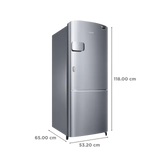 Samsung 183 L Direct Cool Single Door 3 Star Refrigerator (Elegant Inox, RR20C2Y23S8/NL)