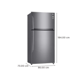 LG 592 L Frost Free Double Door 1 Star Refrigerator (Platinum Silver 3, GR-H812HLHM)