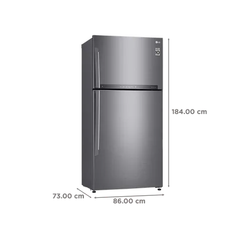 LG 592 L Frost Free Double Door 1 Star Refrigerator (Platinum Silver 3, GR-H812HLHM)