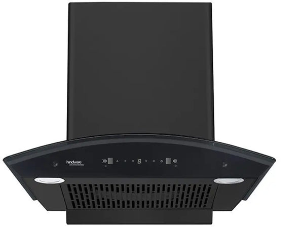 Hindware Chromia Black 90 Cm Wall Mounted Chimney (Motion Sensor,1200 M3/Hr Filter-less, Touch Control, Black -Made In India)