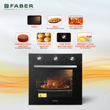 FABER 80-Litre Oven Toaster Grill OTG Built-In FBIO 80L 4F BK Black Finish Oven with Digital Display, Black