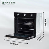 FABER 80-Litre Oven Toaster Grill OTG Built-In FBIO 80L 4F BK Black Finish Oven with Digital Display, Black
