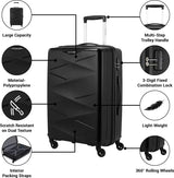 Kamiliant by American Tourister Kam Triprism Sp 68Cm - Black Check-in Suitcase - 27 inch