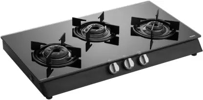 kaff CBP 71 3B AI  Full Brass Burners  Auto Ignition  Slim Line Design Glass Automatic Gas Stove  3 Burners