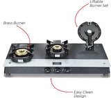 Prestige Svachh Duo GTSD 03 with Liftable & Superior Toughened Glass Manual Gas Stove