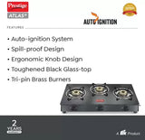 Prestige Atlas Plus High Effient Brass burner & Toughened Glass Automatic Gas Stove