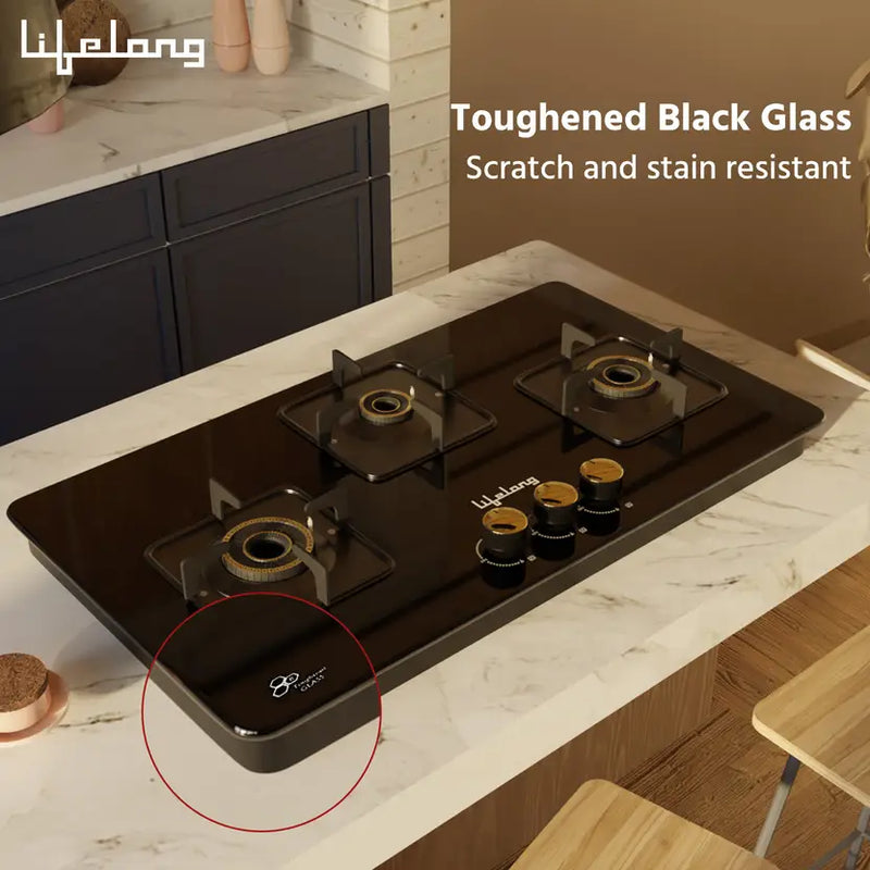 Lifelong HobTop Gas LLHT005 Glass Automatic Hob