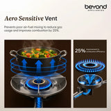 Beyond Appliances Quantum Pro 4 Burner | Gas Saver Stove | 5 Star Energy Rated | Auto Ignition | 77% Energy Efficient| Full Brass burners | LPG & PNG | ISI & LERC Certified