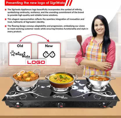 Sigri-wala Surya Primecook Manual Cute Toughened Glass Gas Stove Glass Manual Gas Stove