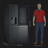 LG 630 L, Frost-Free, Inverter, Wi-Fi Convertible, InstaView Door-In-Door, Side-By-Side Refrigerator with Ice and Water Dispenser (GL-X257AMC3, Matte Black, )