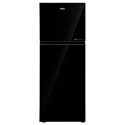 Haier 268 Litres 2 Star Frost Free Double Door Convertible Refrigerator with Turbo Icing (HRF-3182PKG-P, Black Glass)