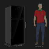 Haier 268 Litres 2 Star Frost Free Double Door Convertible Refrigerator with Turbo Icing (HRF-3182PKG-P, Black Glass)