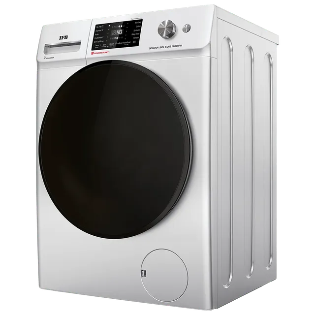 IFB 8 Kg 5 Star Powered by AI with 9 Swirl Wash, WiFi, Fully Automatic Front Load Washing Machine (Senator SXN 8014, Steam Refresh Program with Eco Inverter, Rich Silver)