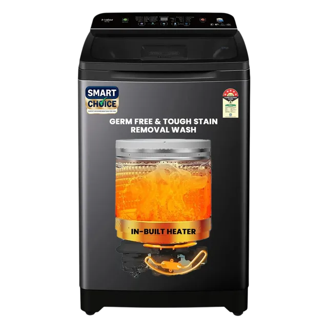 Haier 10.5 Kg Top Loading Fully Automatic Washing Machine with Inbuilt Heater, HWM105-H688BK, Black