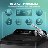 Haier 10.5 Kg Top Loading Fully Automatic Washing Machine with Inbuilt Heater, HWM105-H688BK, Black