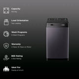 Haier 10.5 Kg Top Loading Fully Automatic Washing Machine with Inbuilt Heater, HWM105-H688BK, Black