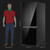 Haier 520 Litres 3 Star Frost Free French Door Convertible Refrigerator with Colorful Digital Display Panel (HRB-600KGU1, Black Glass)