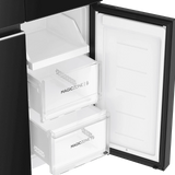 Haier 520 Litres 3 Star Frost Free French Door Convertible Refrigerator with Colorful Digital Display Panel (HRB-600KGU1, Black Glass)