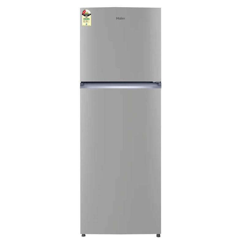 Haier 240 L 2 Star Frost Free Double Door Refrigerator, HRF-2902IEBS-P, Brushline Silver