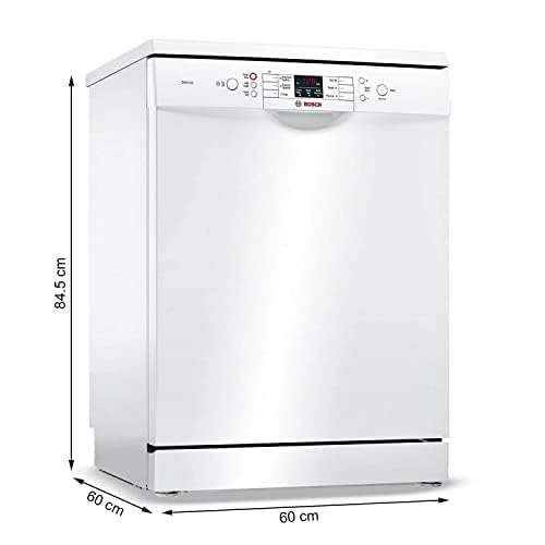 Bosch 13 Place Settings, Free Standing Dishwasher (SMS66GW01I, White), extra dry and hygienic wash