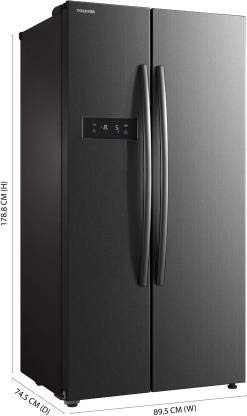GR-RS530WE-PMI(06),Toshiba, Side by Side ,584 Ltrs,Real Inverter, Stainless Steel Finish (open Box Like New)