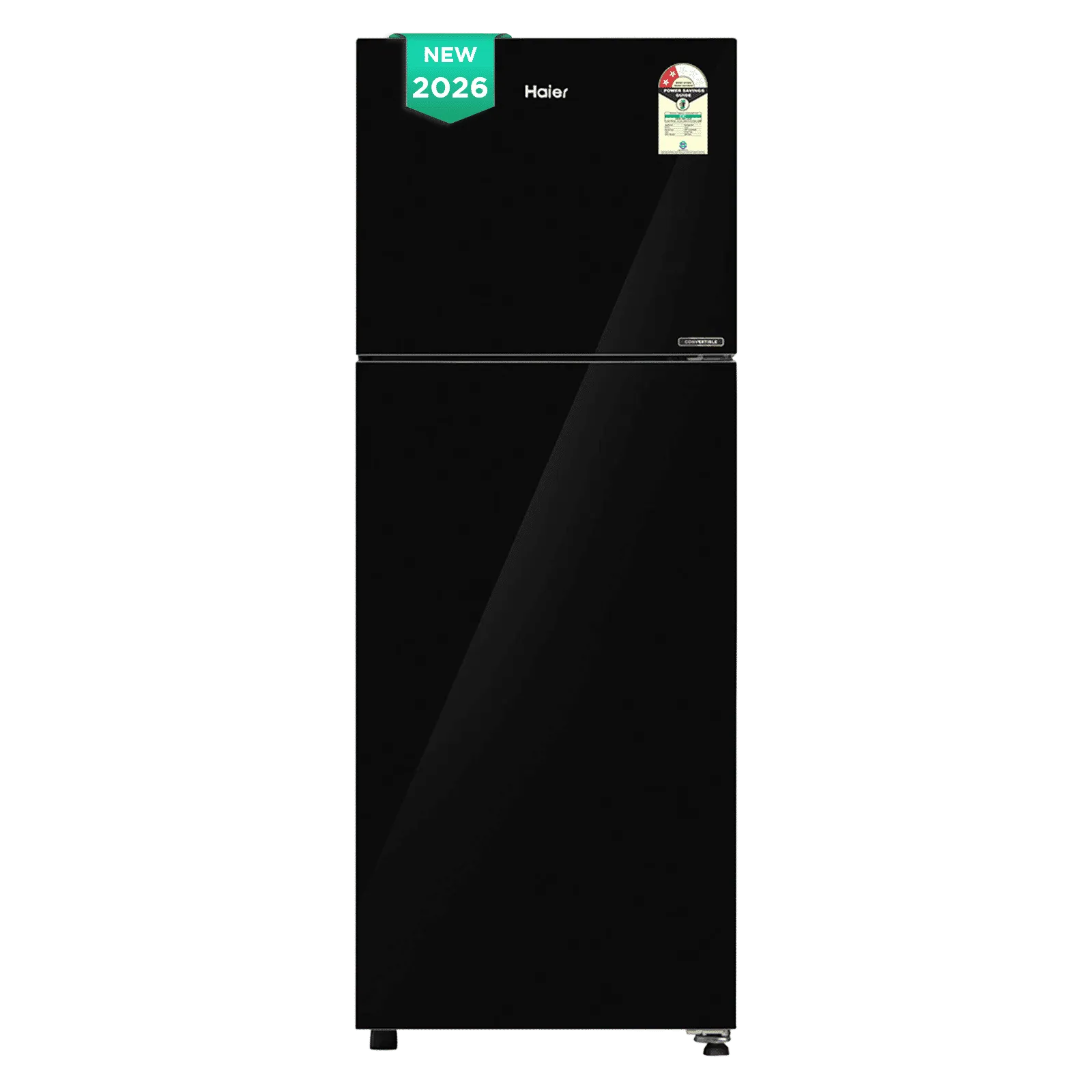 Haier 268 Litres 2 Star Frost Free Double Door Convertible Refrigerator with 200% Faster Ice Maker (HRF-3182PKGA-P, Black Glass) (2026 Model)