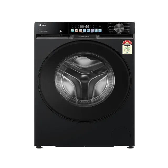Haier 9 kg 5 Star Wi-Fi Inverter Fully Automatic Front Load Washing Machine (F5 Series, HW90-IM14F5PBKU1, Anti Bacteria Treatment, Black)
