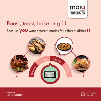 MarQ by Flipkart 33-Litre 33AOTMQB Oven Toaster Grill (OTG) with 4 Skewers and Inbuilt light