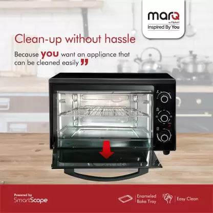 MarQ by Flipkart 33-Litre 33AOTMQB Oven Toaster Grill (OTG) with 4 Skewers and Inbuilt light