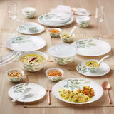 Larah by Borosil Pack of 34 Opalware Galaxy Fauna Crockey Set for Dining & Gifting, Plate & Bowl Dinner Set