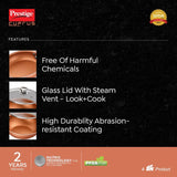 Prestige cuprus Kadhai 28 cm diameter with Lid 4.2 L capacity (Aluminium, Non-stick, Induction Bottom)