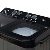 Midea Washing Machine Semi Automatic 8.5KG Glass Lid Black Grey (open Box Like New)