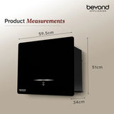 Beyond Appliances Cube 60 BLDC Plug N Play Ductless Kitchen Chimney | 1600 CMH | Auto Clean | 5-Stage Charcoal Activated Filter | Touch Control | 3-way Suction | 48dB Low Noise | Black,CUBE60-BLDC-BLACK(BA-CU-CB-PP-BL-60-CH)