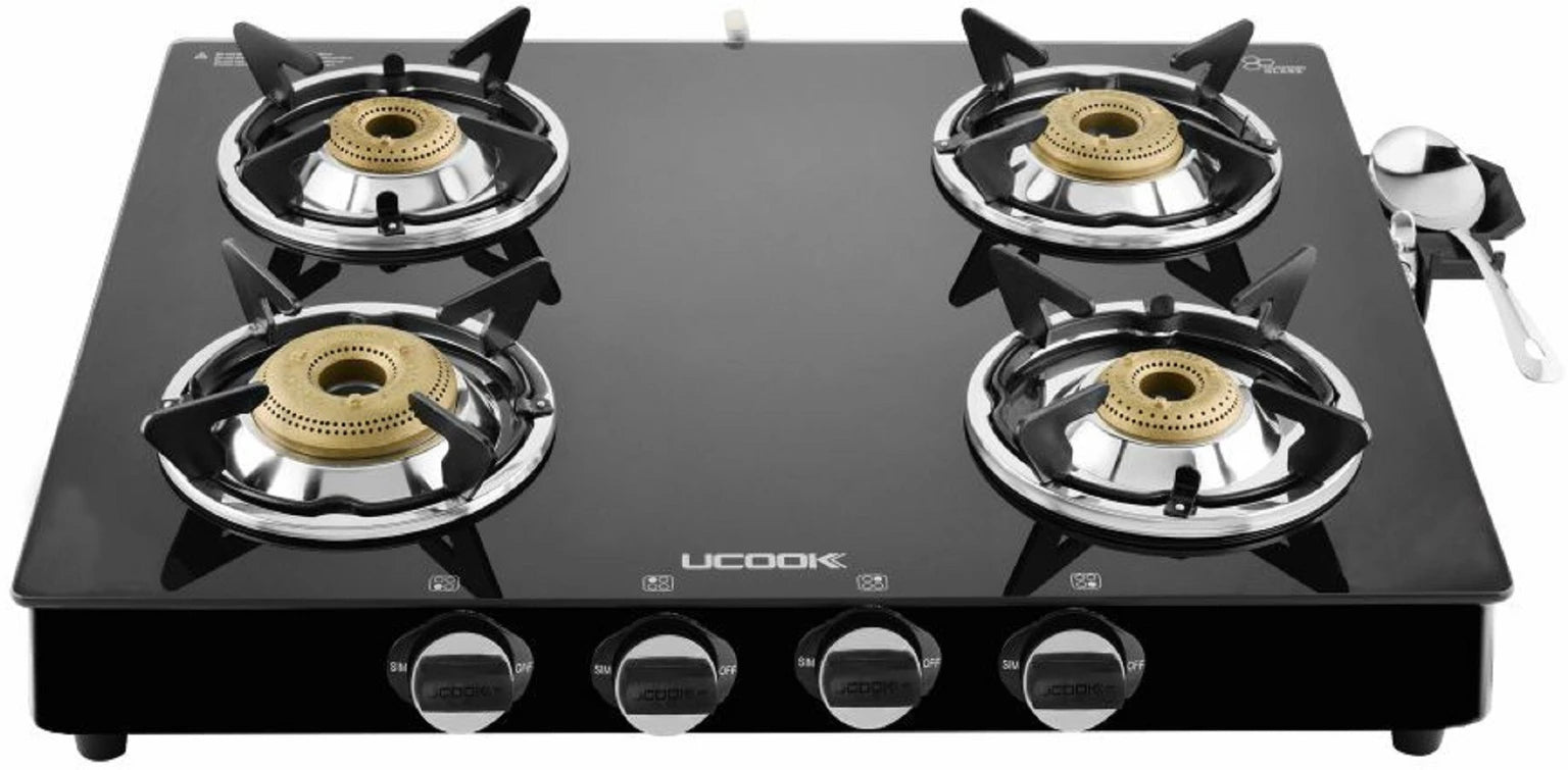 UCOOK JUNTO A Series 4 Burners Glass Top Glass Manual Gas Stove (4 Burners)