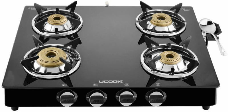 UCOOK JUNTO A Series 4 Burners Glass Top Glass Manual Gas Stove (4 Burners)