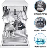 Samsung 13 Place Setting Freestanding Dishwasher with Intensive Wash (DW60M5042FS/TL, Stainless Steel, Stainless Steel Tub,Hygiene Clean, Height Adjustable Rack)