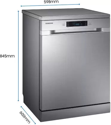 Samsung 13 Place Setting Freestanding Dishwasher with Intensive Wash (DW60M5042FS/TL, Stainless Steel, Stainless Steel Tub,Hygiene Clean, Height Adjustable Rack)