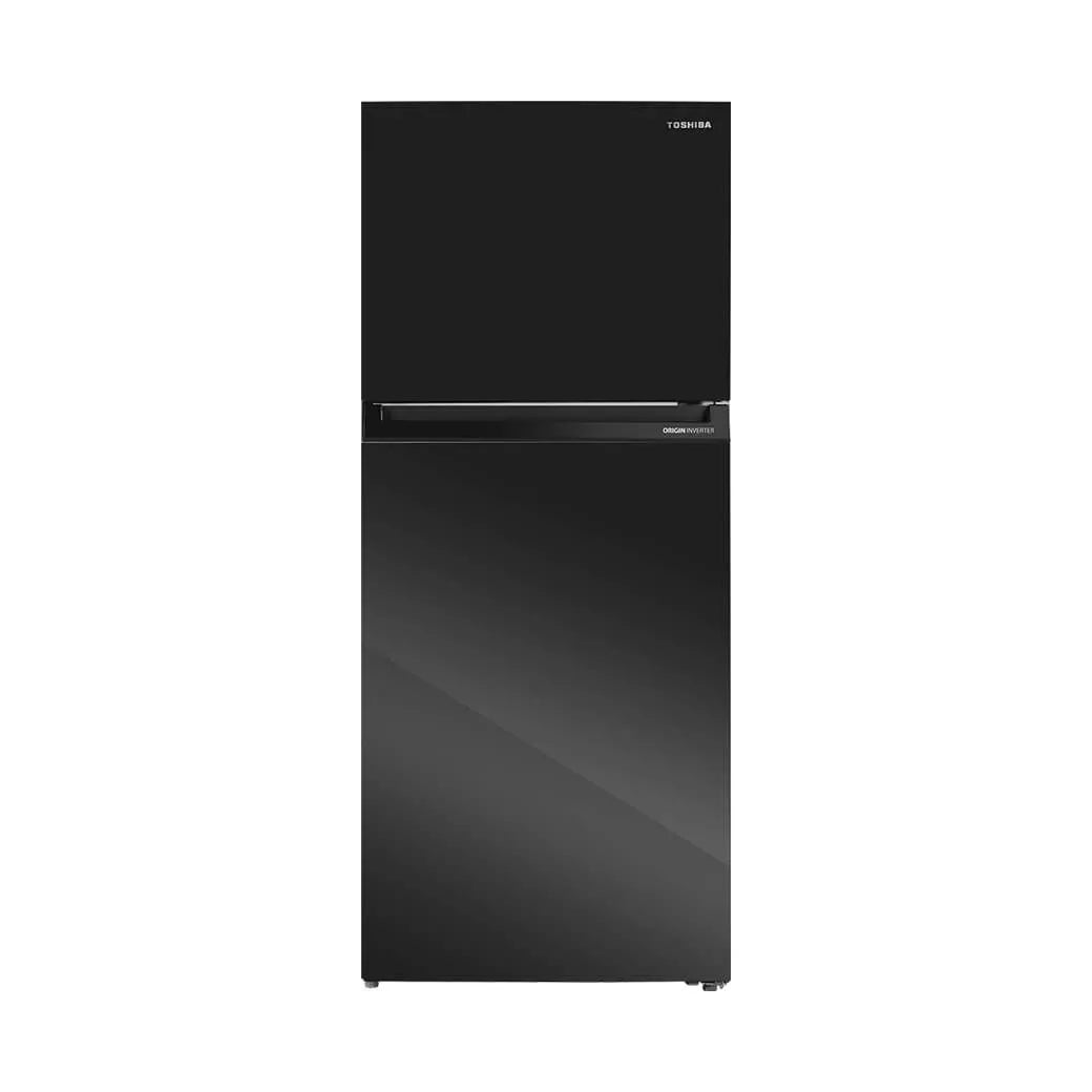 TOSHIBA 411 L 2 Star Double Door Refrigerator | AirFall Cooling | Origin Inverter | Pure BIO Deodorizer (GR-RT559WE-PGI22, Black Glass)