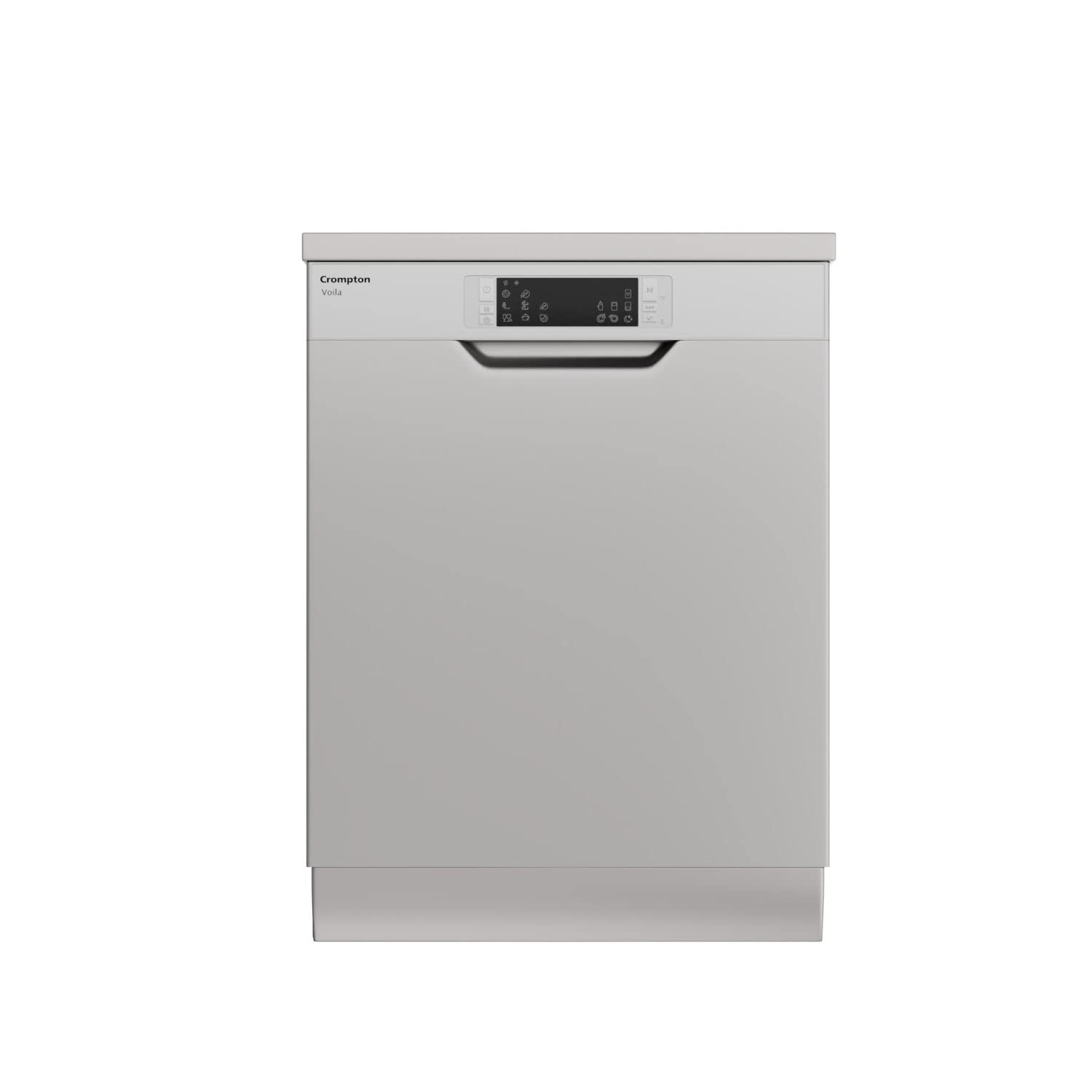 Crompton 13 Place Setting Freestanding Dishwasher with 8 Wash Programs and Turbo Drying Technology (Voilla 13 PS INX, Silver Inox, FS-DWVOV13PS-INX)