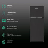 Voltas Beko RFF295D/W0XBR 250 Litres 2 Star Frost Free Double Door Refrigerator Wooden Black