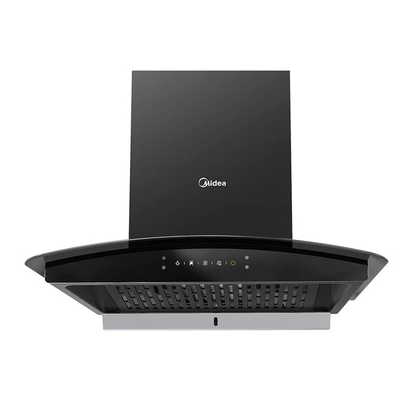 Midea 60 cm Chimney 1250 m3/hr strong suction power | 2 Yrs Product + 10 Yrs Motor Warranty | Free installation kit | Filter-less | Auto clean Reminder | Gesture Control | Free Installation | Black