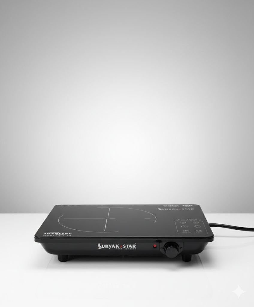 Surya K-Star 2500W Infrared Cooktop, Touch Control, Insect Proof Design, Multi Cooking Function, Model SK-1100, Black